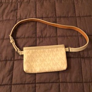 MK white belt purse